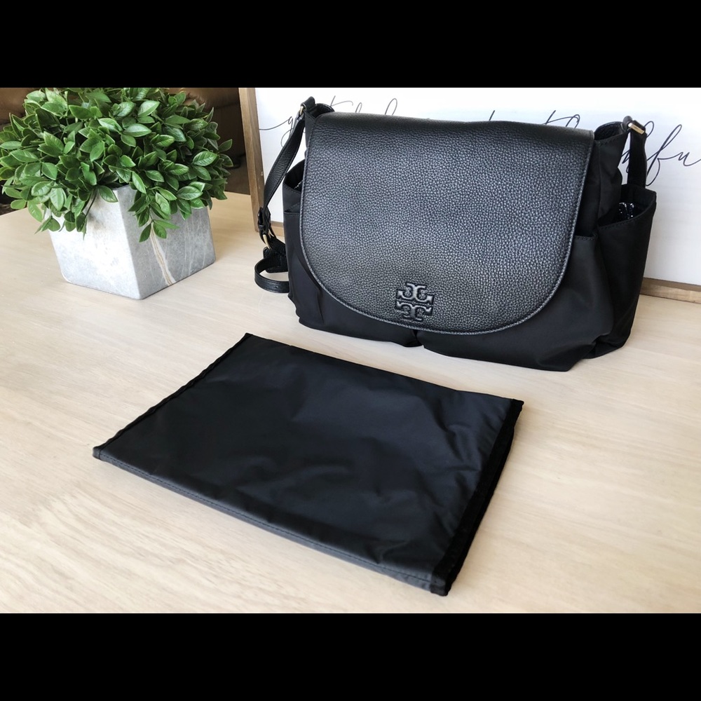 Tory Burch Thea Messenger Leather & Nylon Baby Bag